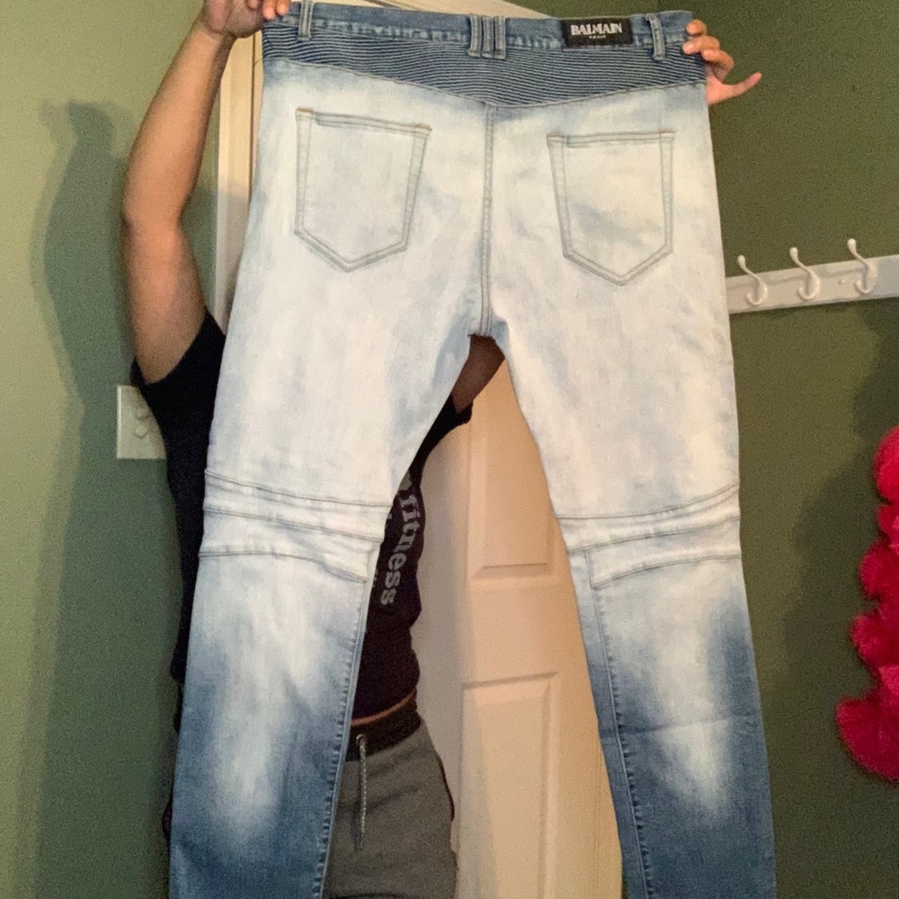 Authentic Balmain Biker Jeans for Men